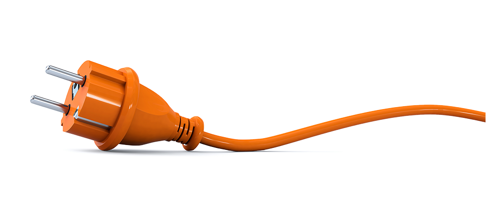 oranger Elektrostecker